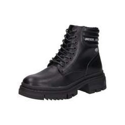 Dockers Schnür Boots Damen schwarz|schwarz