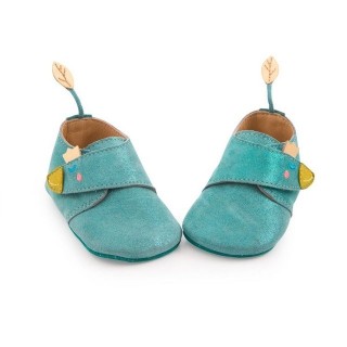 Moulin Roty Baby-Lederschuhe blau Le voyage d'Olga 18/24 m Babyschuhe Kinderschuhe Krabbelschuh