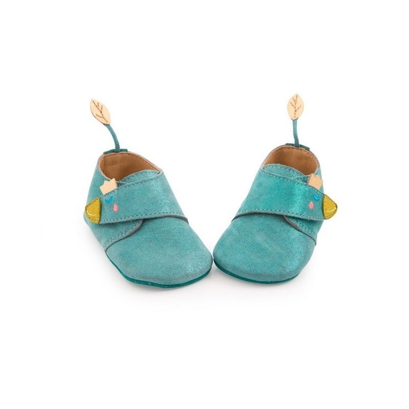 Moulin Roty Baby-Lederschuhe blau Le voyage d'Olga 18/24 m Babyschuhe Kinderschuhe Krabbelschuh