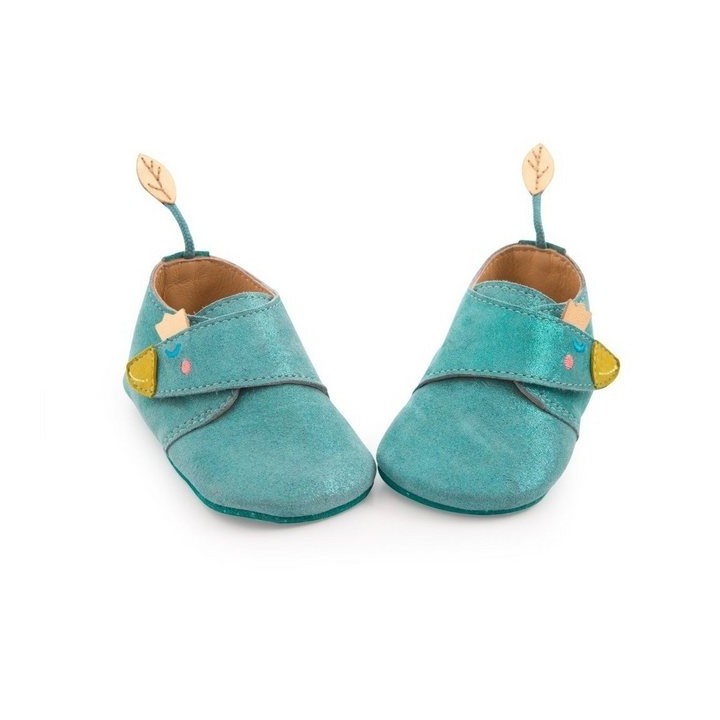 Moulin Roty Baby-Lederschuhe blau Le voyage d'Olga 18/24 m Babyschuhe Kinderschuhe Krabbelschuh