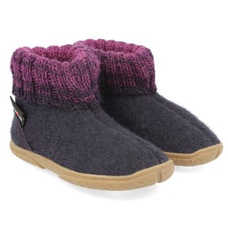 Haflinger Fidelius Yuki Kinderhausschuhe mit Kragen und Gummisohle unisex Hausschuh