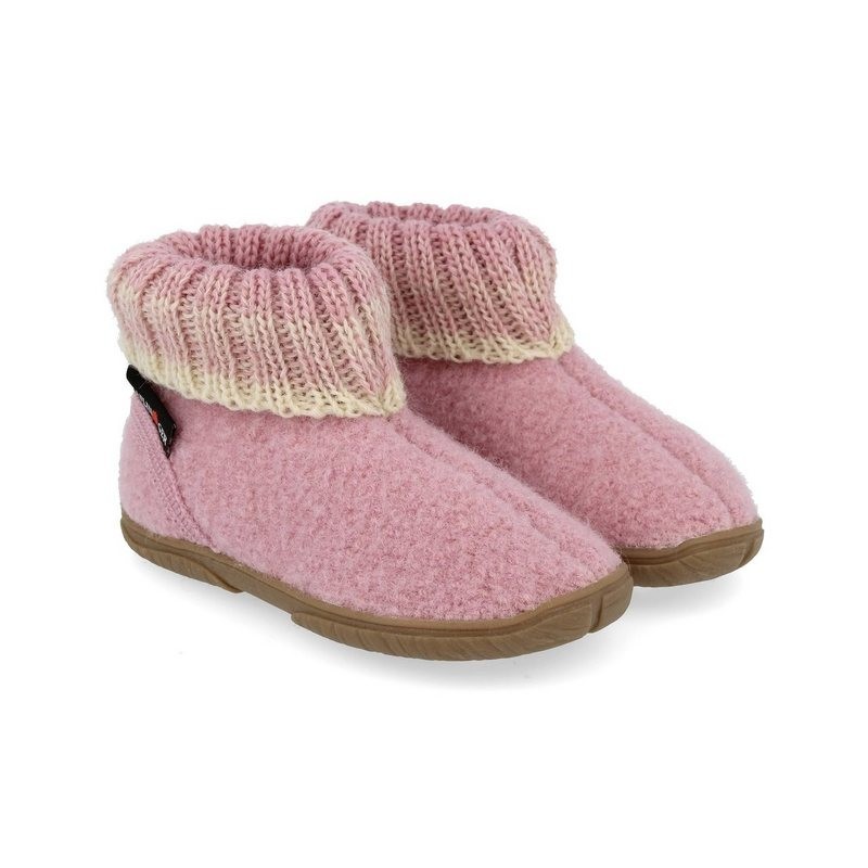 Haflinger Fidelius Yuki Kinderhausschuhe mit Kragen und Gummisohle unisex Hausschuh
