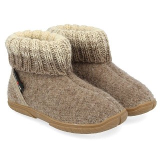 Haflinger Fidelius Yuki Kinderhausschuhe mit Kragen und Gummisohle unisex Hausschuh