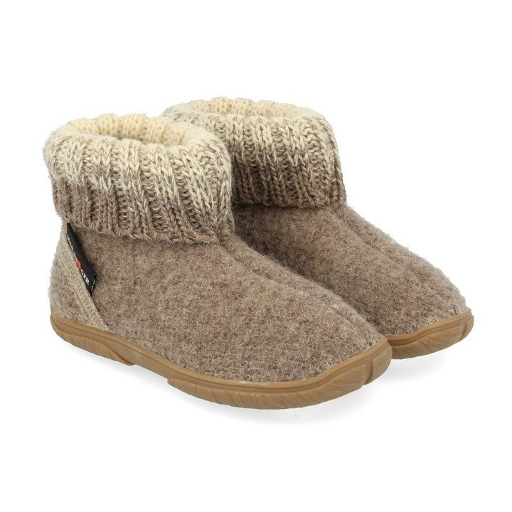 Haflinger Fidelius Yuki Kinderhausschuhe mit Kragen und Gummisohle unisex Hausschuh