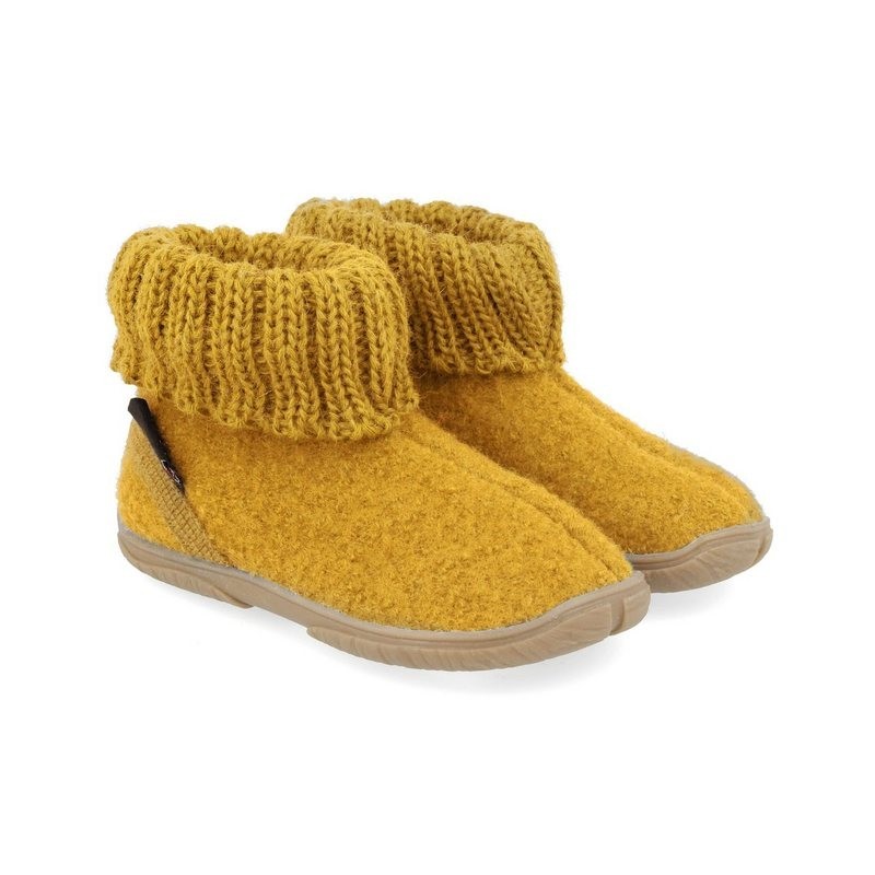 Haflinger Fidelius Toni Kinderhausschuhe mit Kragen und Gummisohle unisex Hausschuh