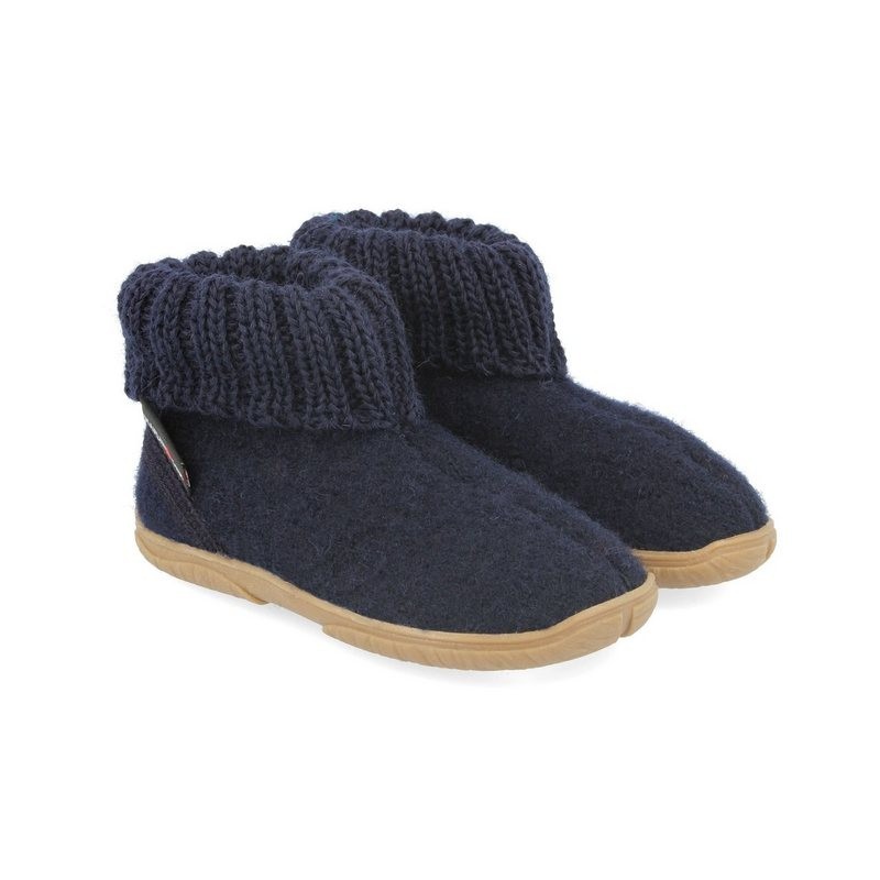 Haflinger Fidelius Toni Kinderhausschuhe mit Kragen und Gummisohle unisex Hausschuh