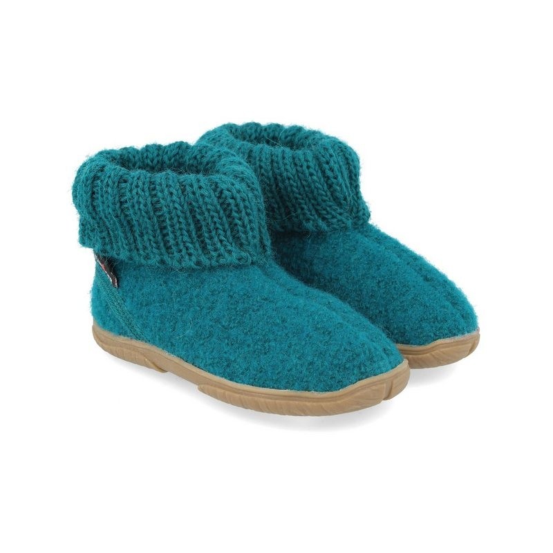 Haflinger Fidelius Toni Kinderhausschuhe mit Kragen und Gummisohle unisex Hausschuh