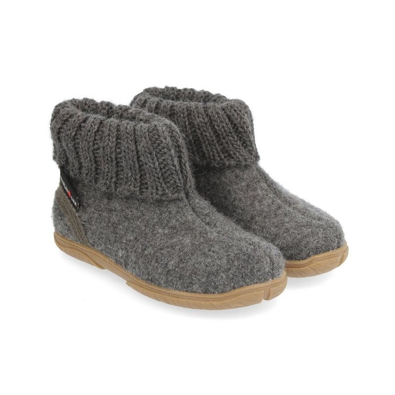 Haflinger Fidelius Toni Kinderhausschuhe mit Kragen und Gummisohle unisex Hausschuh