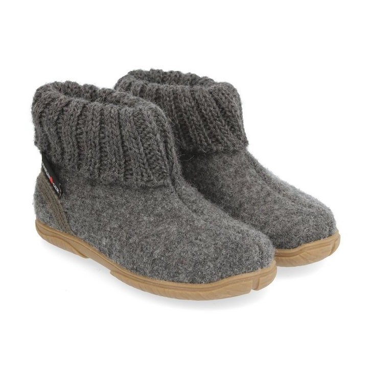 Haflinger Fidelius Toni Kinderhausschuhe mit Kragen und Gummisohle unisex Hausschuh