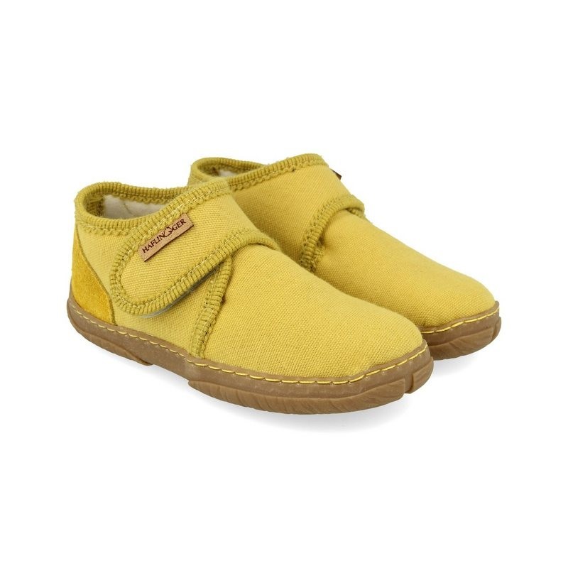 Haflinger Fidelius Luca Kinderhausschuhe auf Baumwolle mit Gummisohle unisex Hausschuh