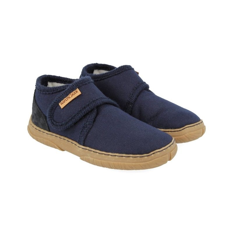 Haflinger Fidelius Luca Kinderhausschuhe auf Baumwolle mit Gummisohle unisex Hausschuh