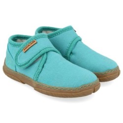 Haflinger Fidelius Luca Kinderhausschuhe auf Baumwolle mit Gummisohle unisex Hausschuh