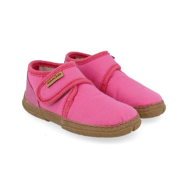 Haflinger Fidelius Luca Kinderhausschuhe auf Baumwolle mit Gummisohle unisex Hausschuh