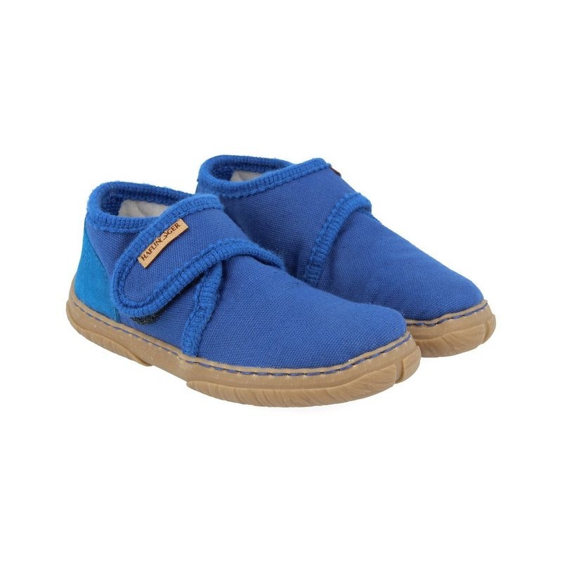 Haflinger Fidelius Luca Kinderhausschuhe auf Baumwolle mit Gummisohle unisex Hausschuh