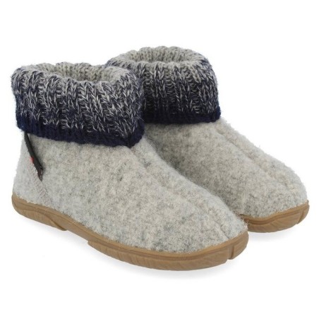 Haflinger Fidelius Yuki Kinderhausschuhe mit Kragen und Gummisohle unisex Hausschuh