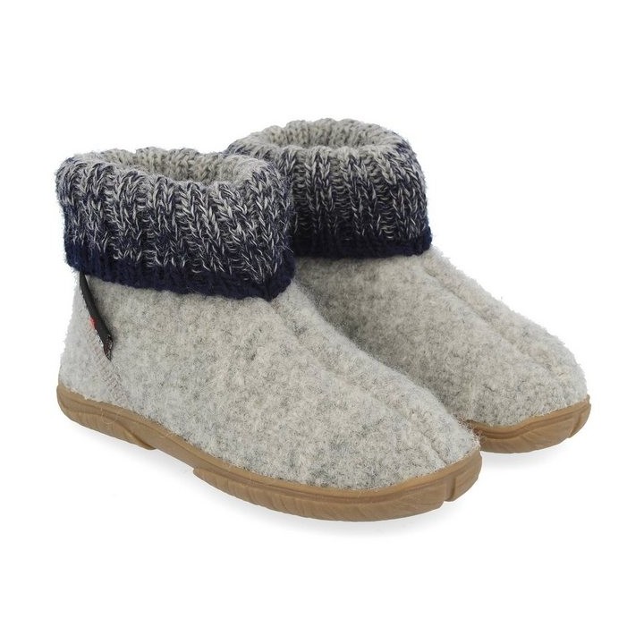 Haflinger Fidelius Yuki Kinderhausschuhe mit Kragen und Gummisohle unisex Hausschuh