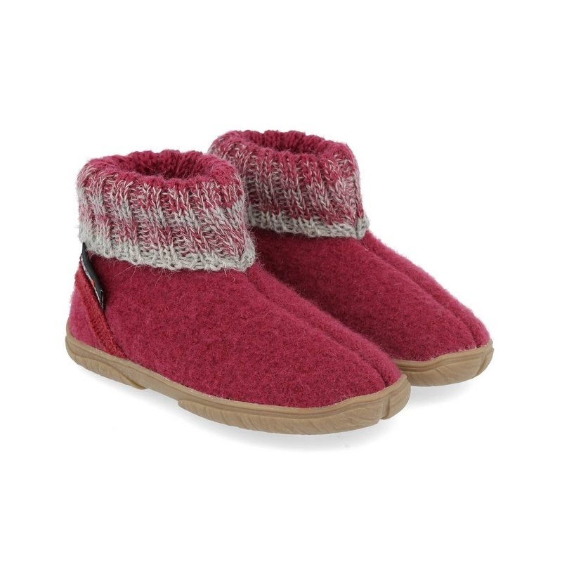 Haflinger Fidelius Yuki Kinderhausschuhe mit Kragen und Gummisohle unisex Hausschuh