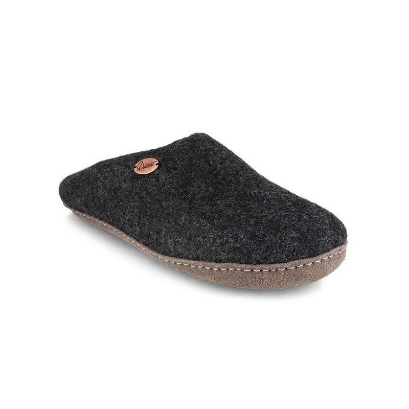 WoolFit Filz Puschen Tibet Hausschuh handgefilzt ohne Fersenrand