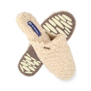 INBLU Litzldorf Hausschuhe Plüsch in weiß für Damen Plüsch Hausschuhe