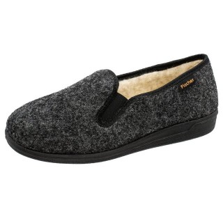 Fischer-Markenschuh Frank Hausschuh Schurwolle, Gummizug, Wollfilz