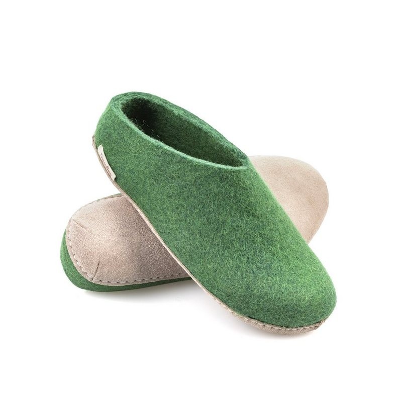 naturling Filz Damen Pantoffel Hausschuh (mit bequemer) Ledersohle