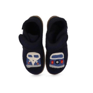 Haflinger California Kinder Hausschuhe, ocean, motiv, klettverschluss, warm Hausschuh Fersenverstärkung