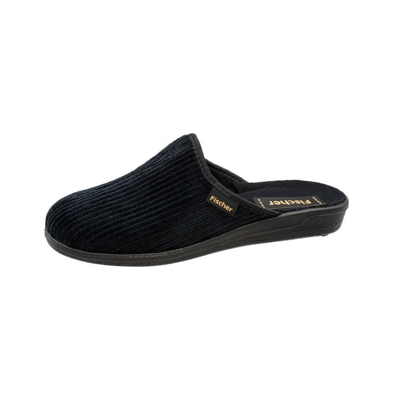 Fischer-Markenschuh Frank Pantoffel Streifencord, Moltonfutter
