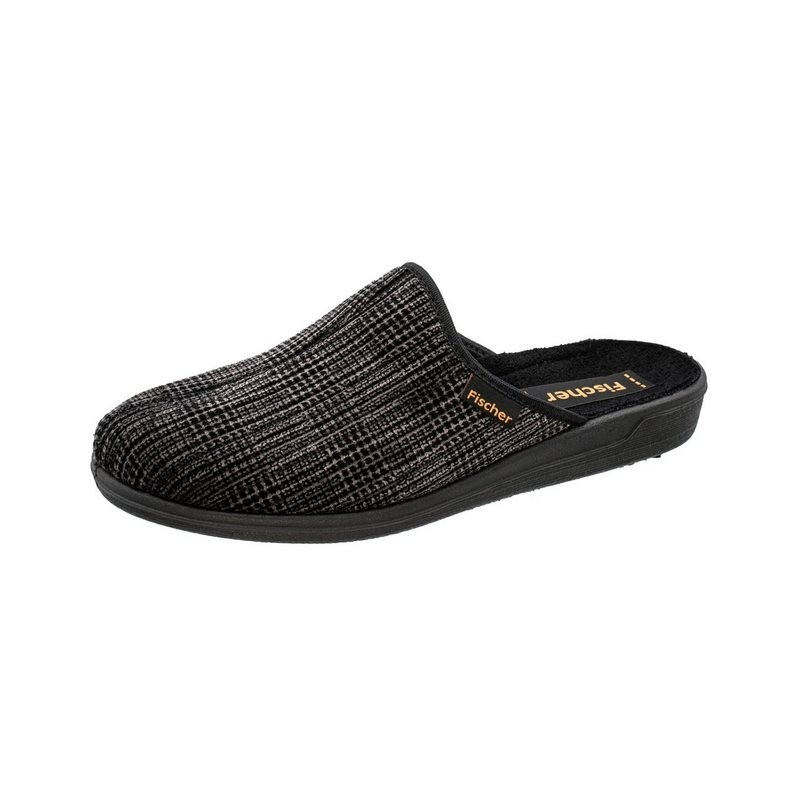 Fischer-Markenschuh Frank Pantoffel Cordsamt, Frotteefutter