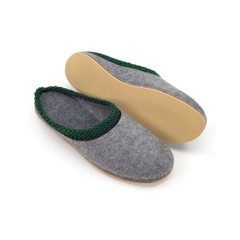 Pantoffelmann Filzpantoffel Gummisohle Herren Damen Filzlatschen Filz Hausschuh warm Pantoffel (1 Paar)