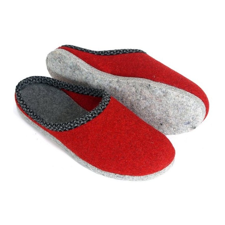 Pantoffelmann Walk-Filzpantoffel Herren Damen Filz Hausschuhe warme Filzlatschen Pantoffel (1 Paar) für Laminat- und Parkettf