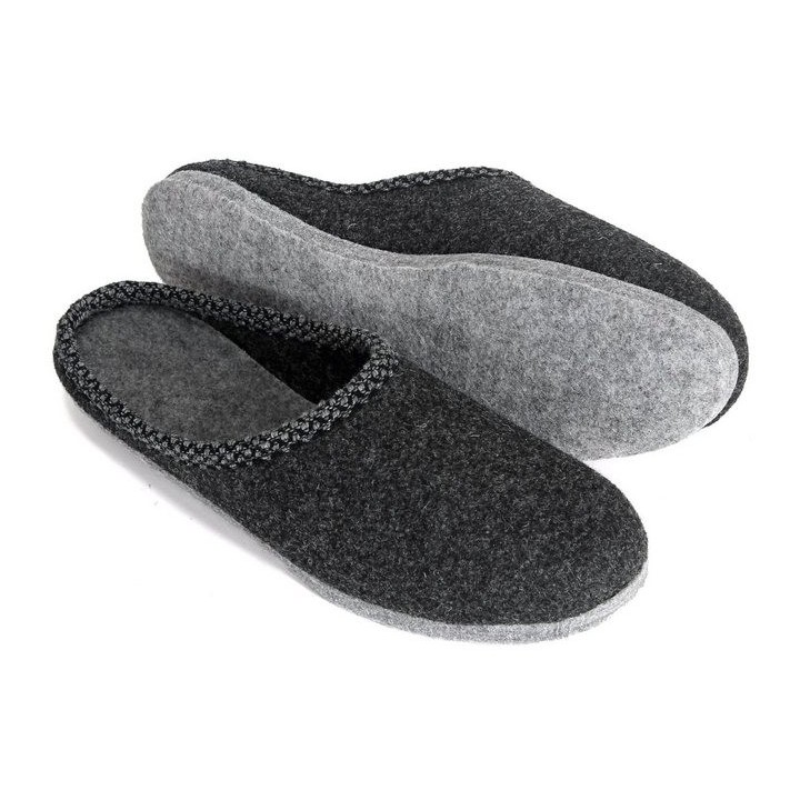 Pantoffelmann Walk-Filzpantoffel Herren Damen Filz Hausschuhe warme Filzlatschen Pantoffel (1 Paar) für Laminat- und Parkettf