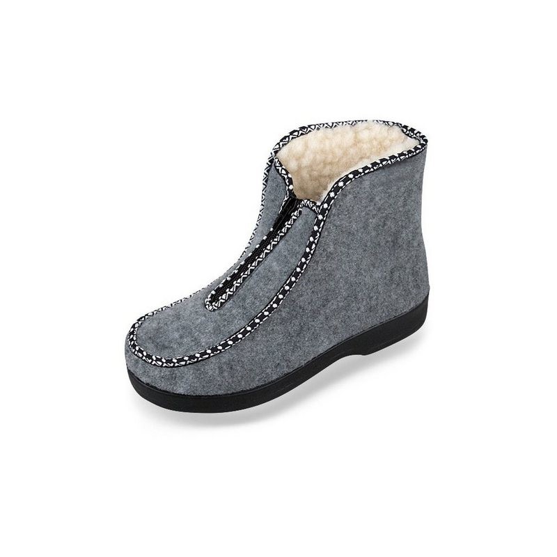 PADERO Hausstiefel Hüttenschuhe Hausschuh warmes Schurwollfutter