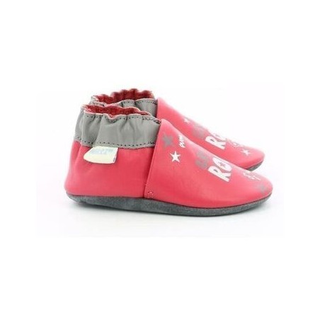 Robeez  Pantoffeln Kinder LET IT ROCK  213 - FUCHSIA GRIS 771120