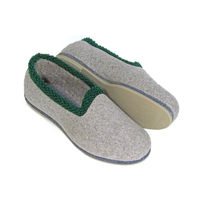 Pantoffelmann Filzhaussschuh Wollmischfilz Herren Damen Walker Filzpantoffel grau Hausschuh (1 Paar) für Laminat- und Parkett