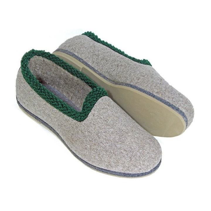 Pantoffelmann Filzhaussschuh Wollmischfilz Herren Damen Walker Filzpantoffel grau Hausschuh (1 Paar) für Laminat- und Parkett