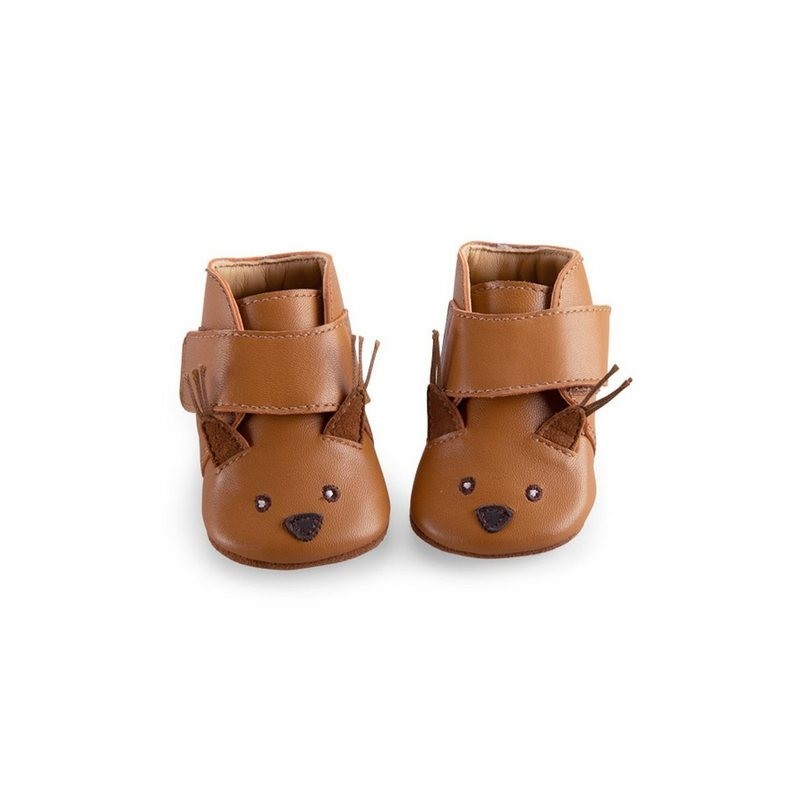 Moulin Roty Baby-Lederschuhe Eichhörnchen 0-6 m Klettverschluss Babyschuhe Krabbelschuh