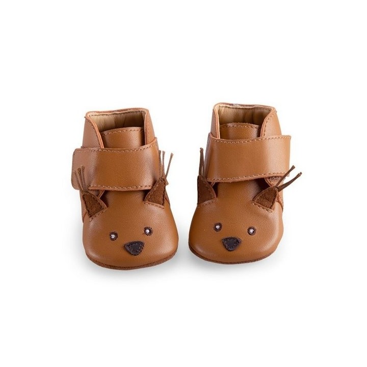 Moulin Roty Baby-Lederschuhe Eichhörnchen 0-6 m Klettverschluss Babyschuhe Krabbelschuh