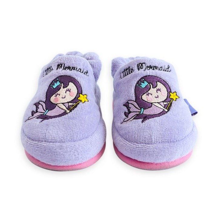 MILK&MOO Milk&Moo Little Mermaid Hausschuhe %100 Baumwolle für 4-5 Jahre, Lila Hausschuh