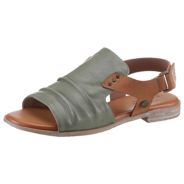 Mustang Shoes Riemchensandale, Sommerschuh, Sandalette, Blockabsatz, mit Klettverschluss