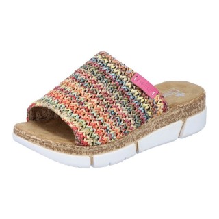Rieker Pantolette, Keilabsatz, Sommerschuh, Schlappen im Sommerlook