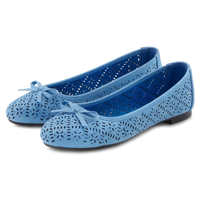 LASCANA Ballerina, Freizeitschuh, Slipper, Halbschuh mit kleinen Cut-Outs VEGAN