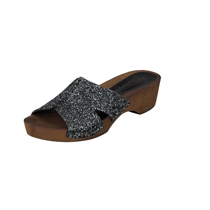 Linea Scarpa Linea Scarpa Panaji Holzclogs Pantoletten echtes Leder Damen schwarz Schlappen