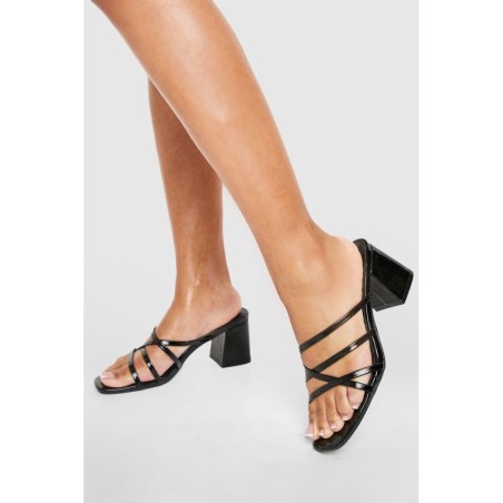 Riemchen-Mules Mit Blockabsatz - Black - 38, Black