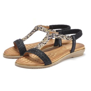 Vivance Sandale »Sommerschuh«, Sandalette, Sommerschuh mit geflochtenen Riemchen und weichem Fußbett