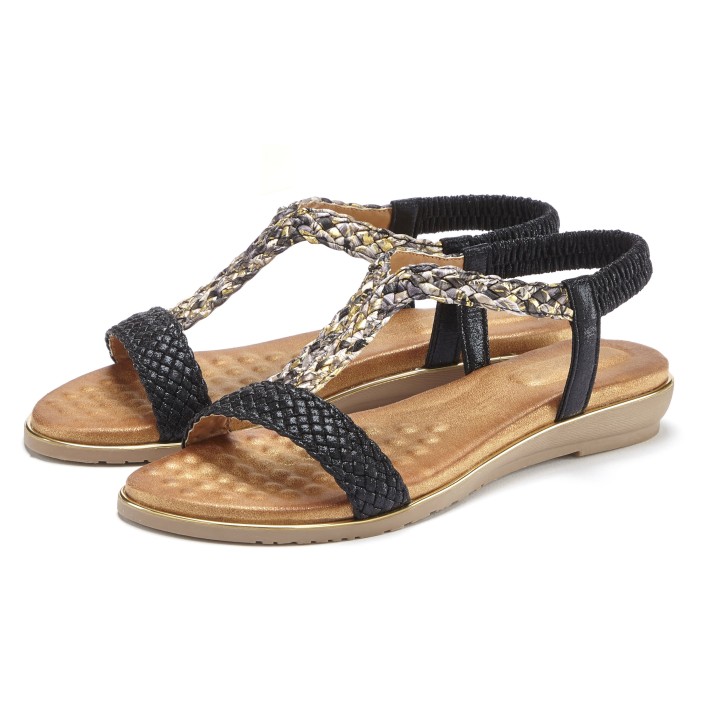 Vivance Sandale »Sommerschuh«, Sandalette, Sommerschuh mit geflochtenen Riemchen und weichem Fußbett