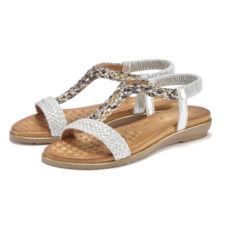 Vivance Sandale »Sommerschuh«, Sandalette, Sommerschuh mit geflochtenen Riemchen und weichem Fußbett