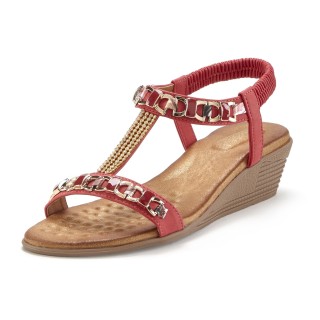 Vivance Sandalette »Sommerschuh«, Sandale, Sommerschuh mit Keilabsatz und elastischen Riemchen