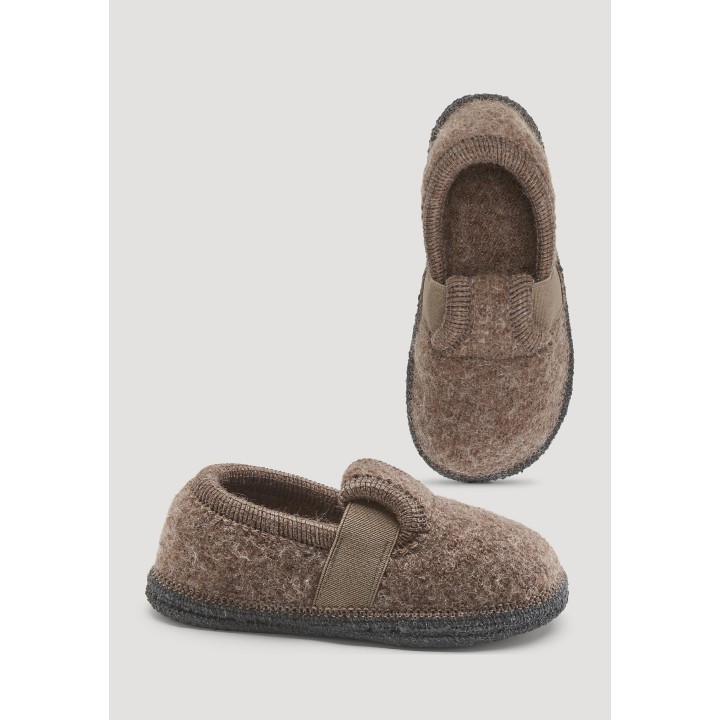 hessnatur Kinderschuhe Hausschuhe aus Schurwolle - braun - Größe 26