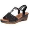 Puccetti Keilsandale Damen schwarz|schwarz