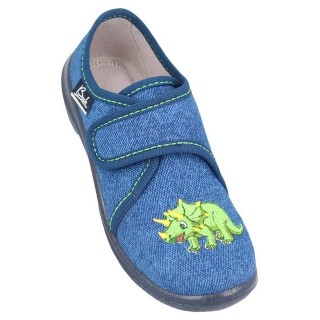 Beck Beck Happy Dino Hausschuhe 3055 Baumwolle Blau Hausschuh